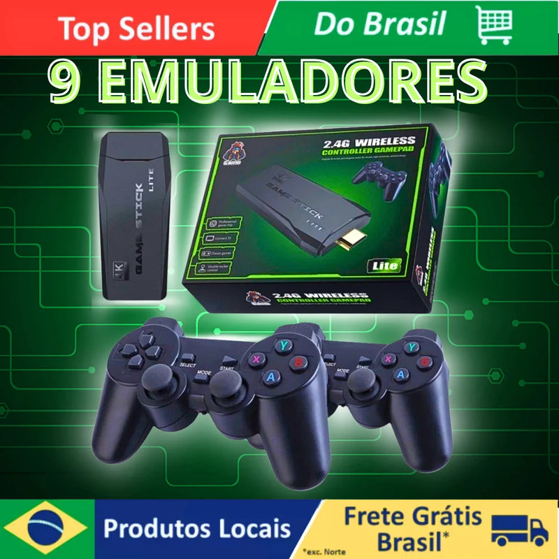 Game Stick Lite Emulador retrô PS1 / Atari / MAME / SFC / FC / GBA / GBC / MD...
