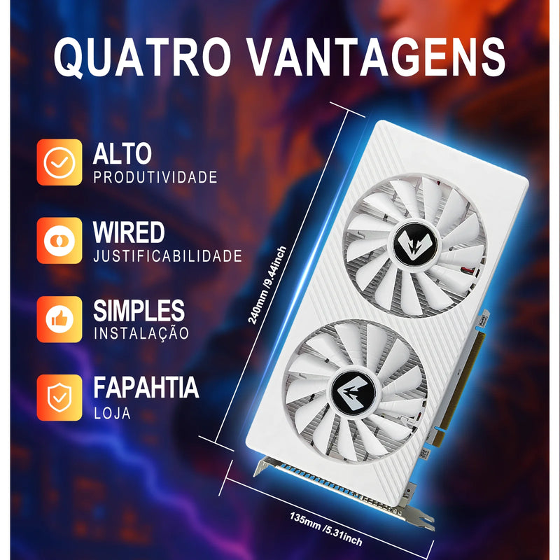 SOYO Radeon RX580 8G Graphics Cards GDDR5 Video Card DP DVI PCIE3.0x16 for Gaming Computer GPU Card RX 580 Full New SOYO AMD